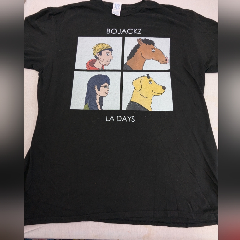 Gorillaz Bojack Horseman LA DAYS Black Tee Shirt 2XL